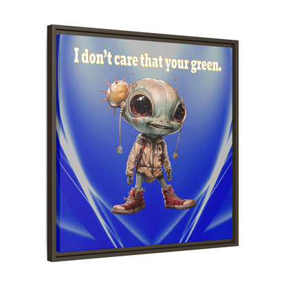 I don't care that your green - framed canvas art (blue-white wave)