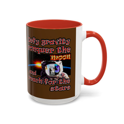 defy conquer reach - Accent Mug (brown)