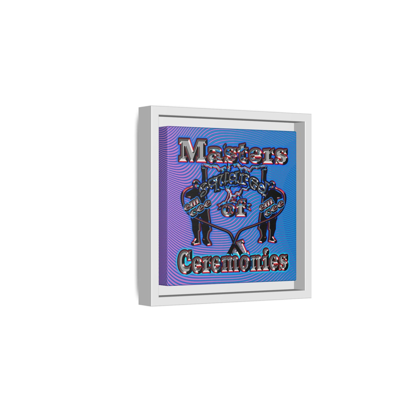 em cee squared - framed canvas art (light blue-purple wave)