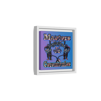 em cee squared - framed canvas art (light blue-purple wave)
