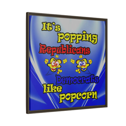 popping like popcorn - framed canvas art (blue-white wave)