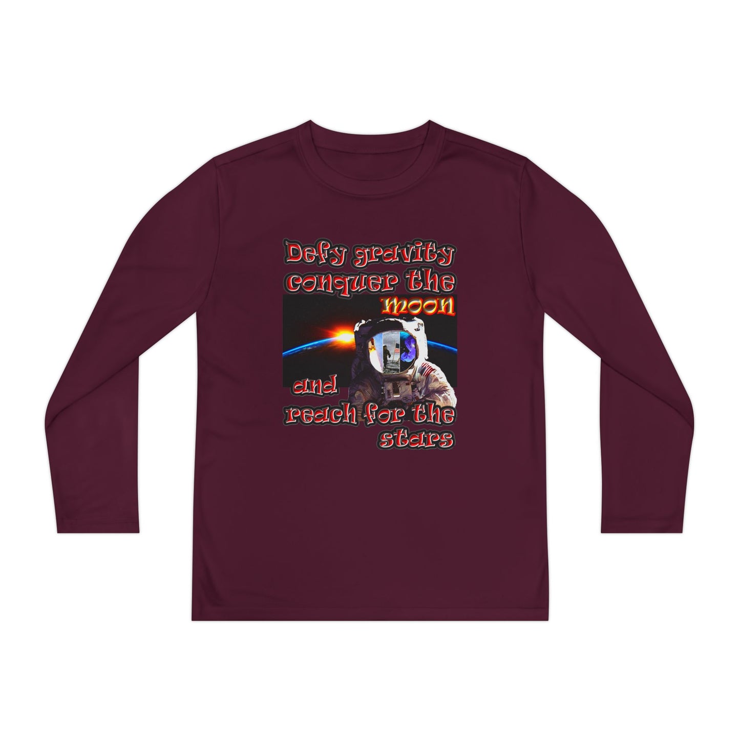 defy conquer reach - Youth Long Sleeve Competitor Tee