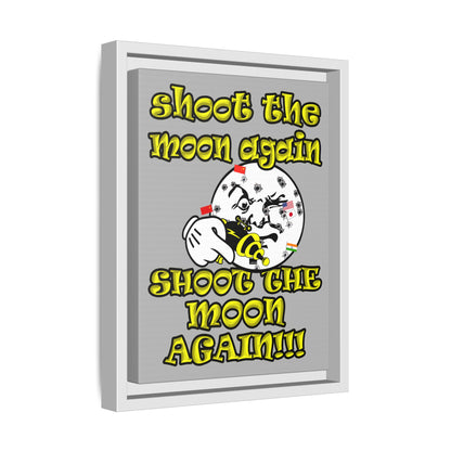 shoot the moon again - framed canvas art (light grey)