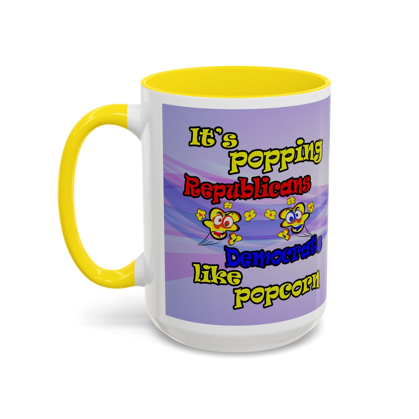 popping like popcorn - Accent Mug (light blue-pink wave)