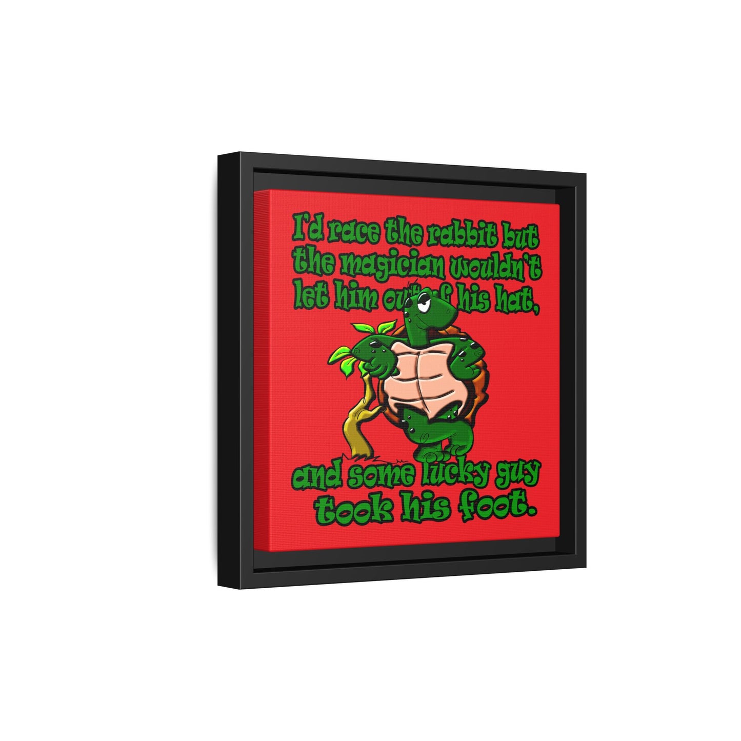 turtle race - framed canvas art (red)
