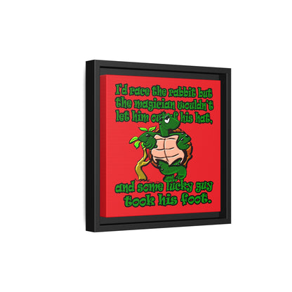 turtle race - framed canvas art (red)
