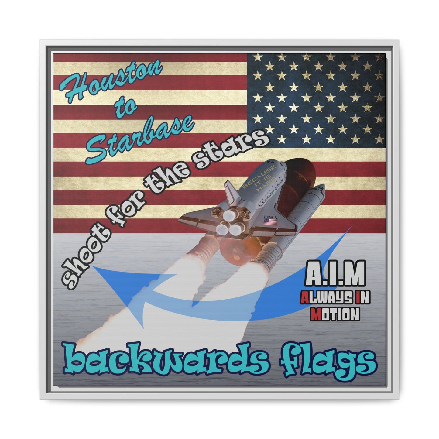 shoot for the stars - framed canvas art (brushed nickel)