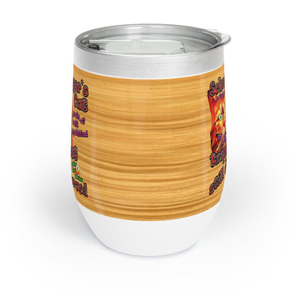 schrodinger's cat - Chill Wine Tumbler (butterscotch wood finish)