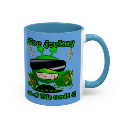 disc jockey - Accent Mug (light blue)