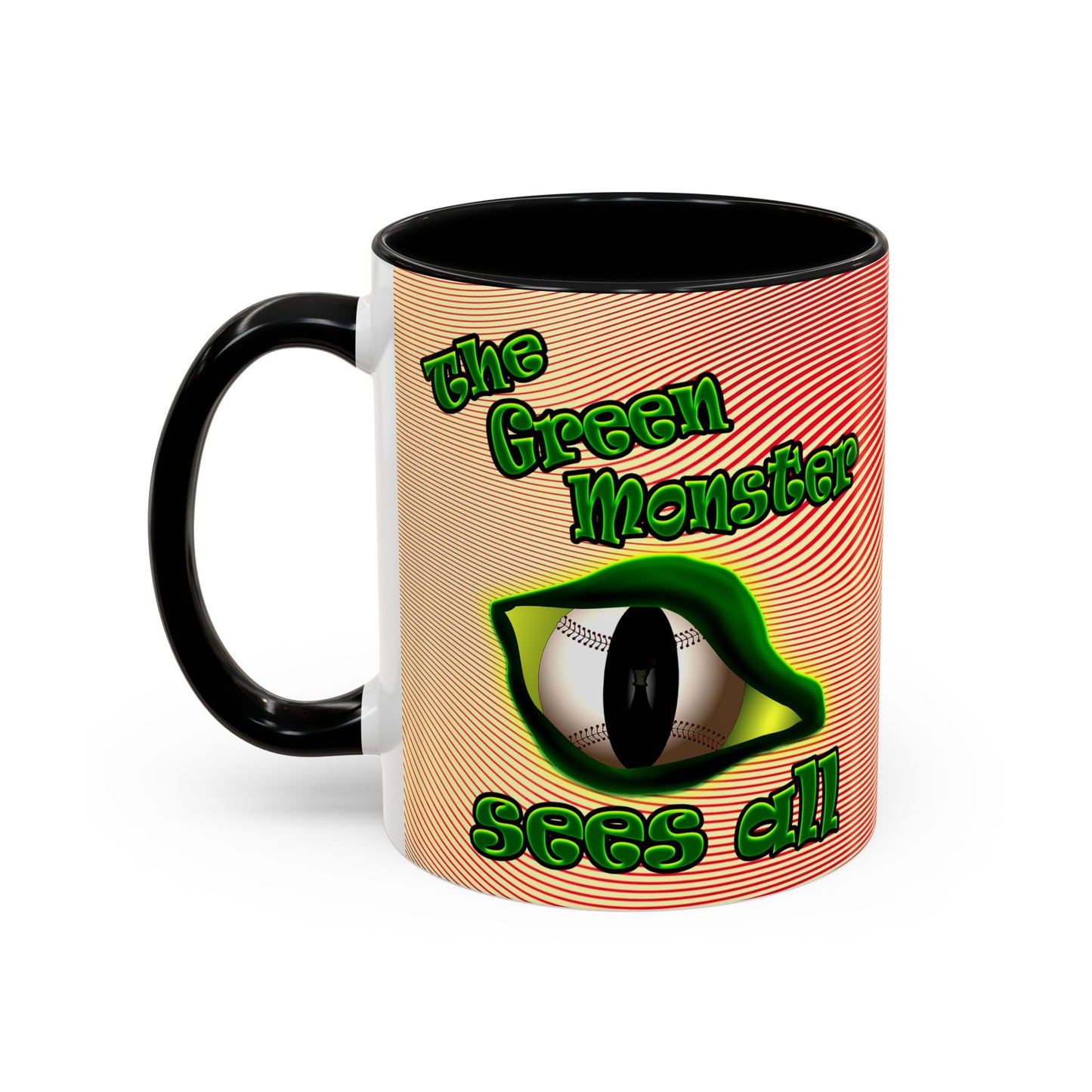 green monster - Accent Mug (yellow-orange wave)