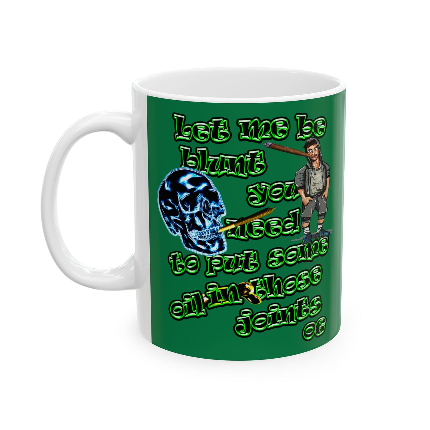 og - White Mug (dark green)