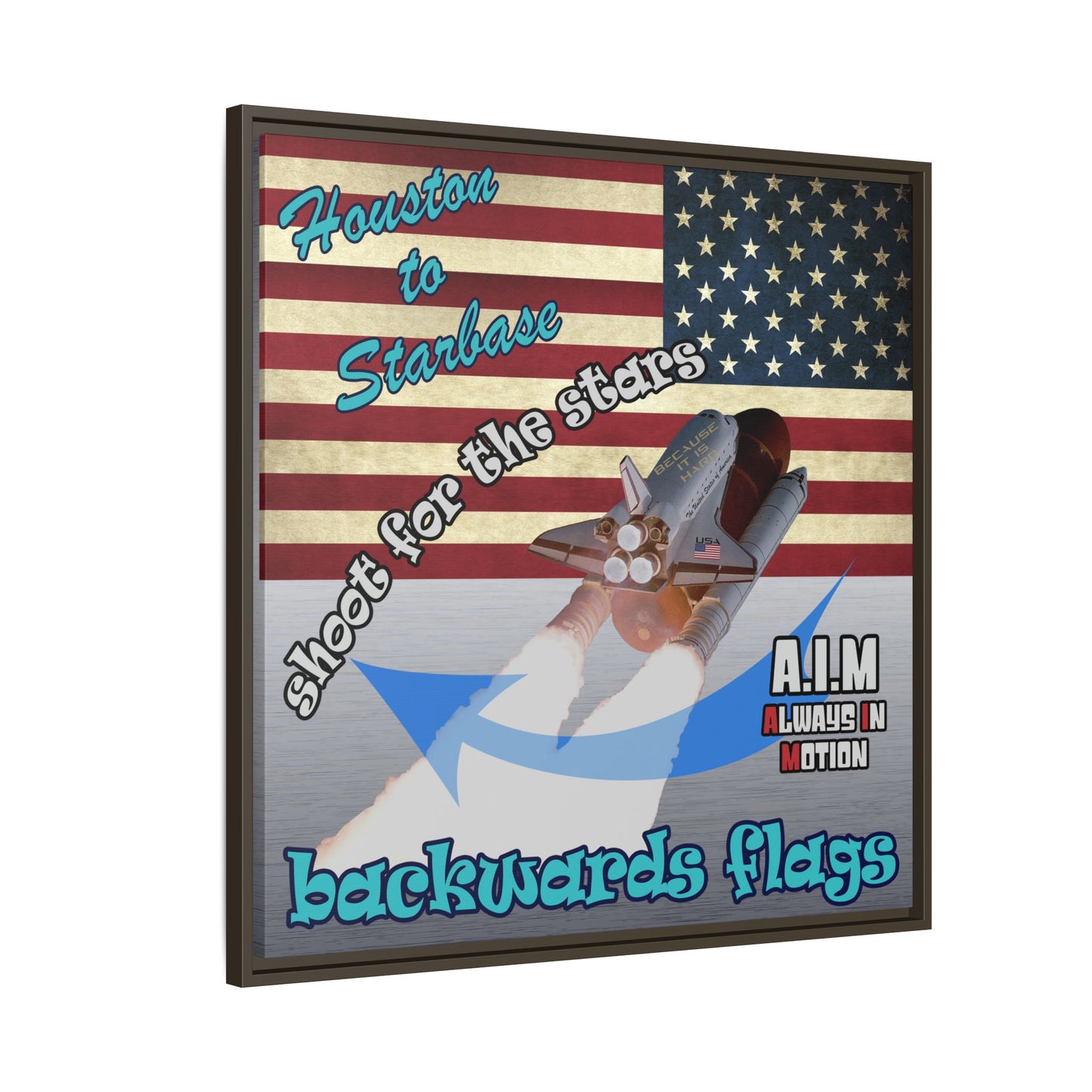 shoot for the stars - framed canvas art (brushed nickel)