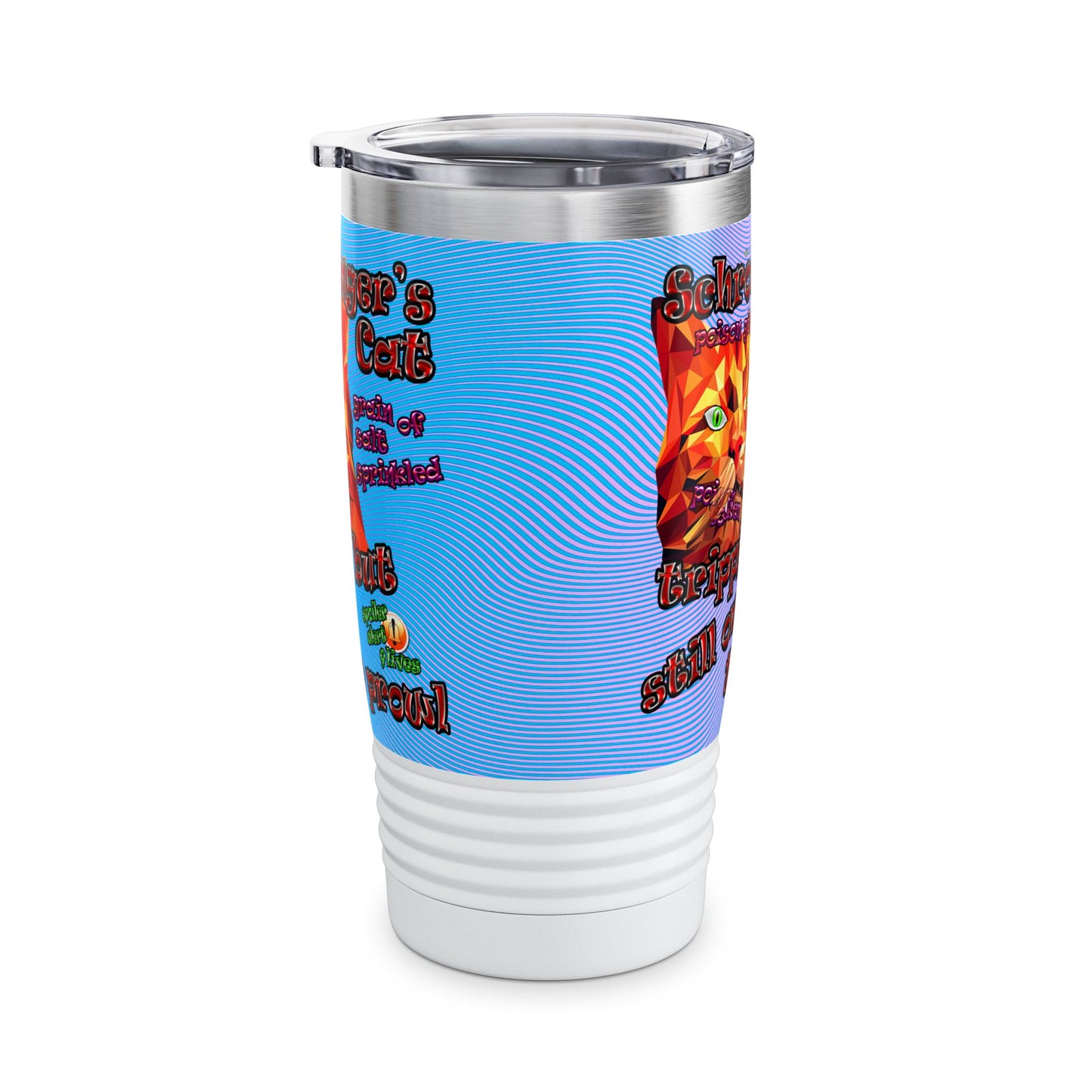 schrodinger's cat - Ringneck Tumbler, 20oz (light blue-purple wave)