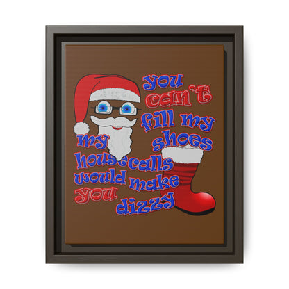 santa's shoes - framed canvas art (brown)