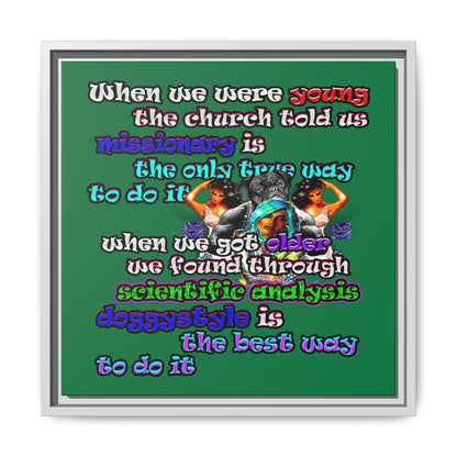 doggystyle - framed canvas art (dark green)