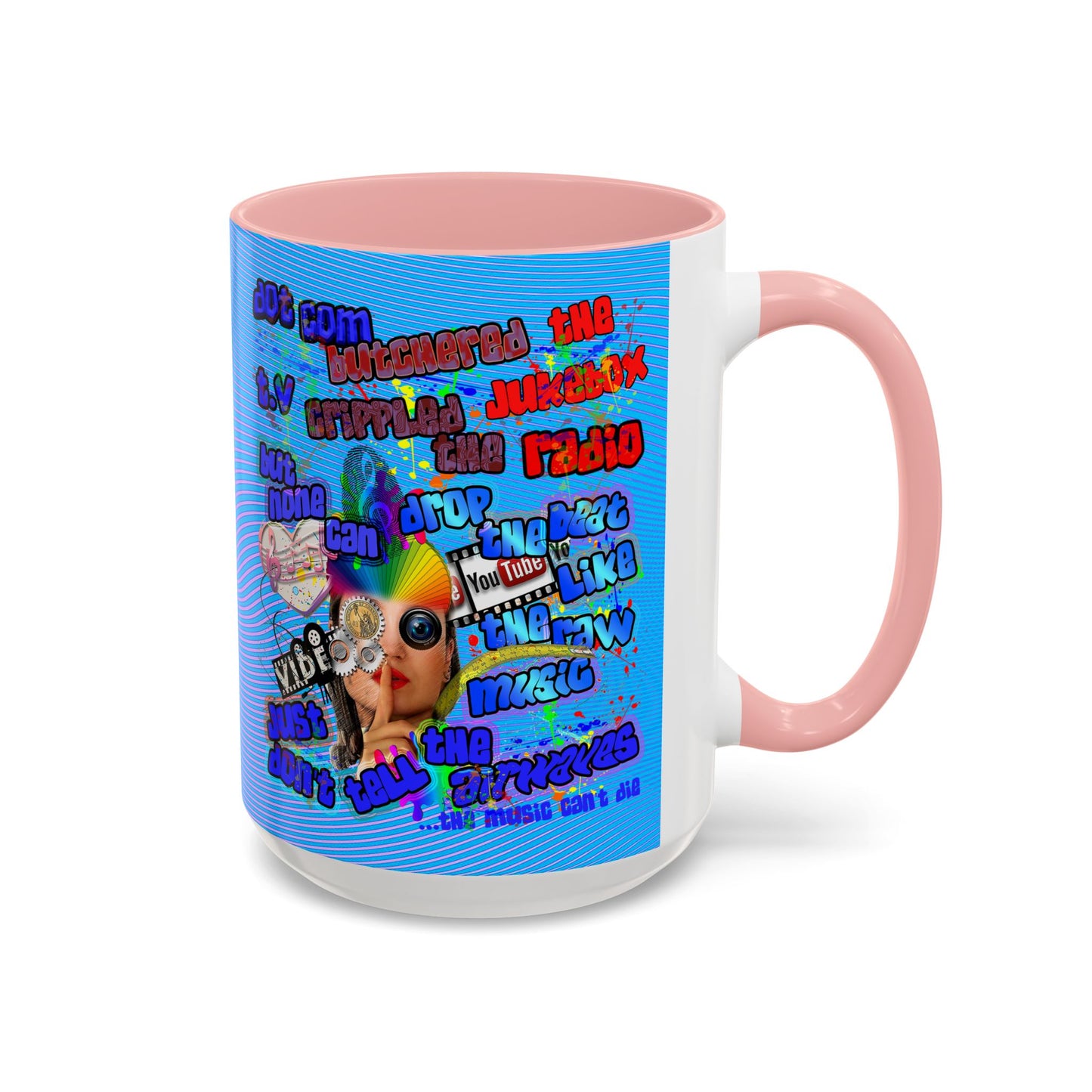 drop the beat - Accent Mug (light blue-purple wave)
