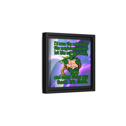 turtle race - framed canvas art (grey-pink wave)