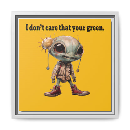 I don't care that your green - framed canvas art (yellow)