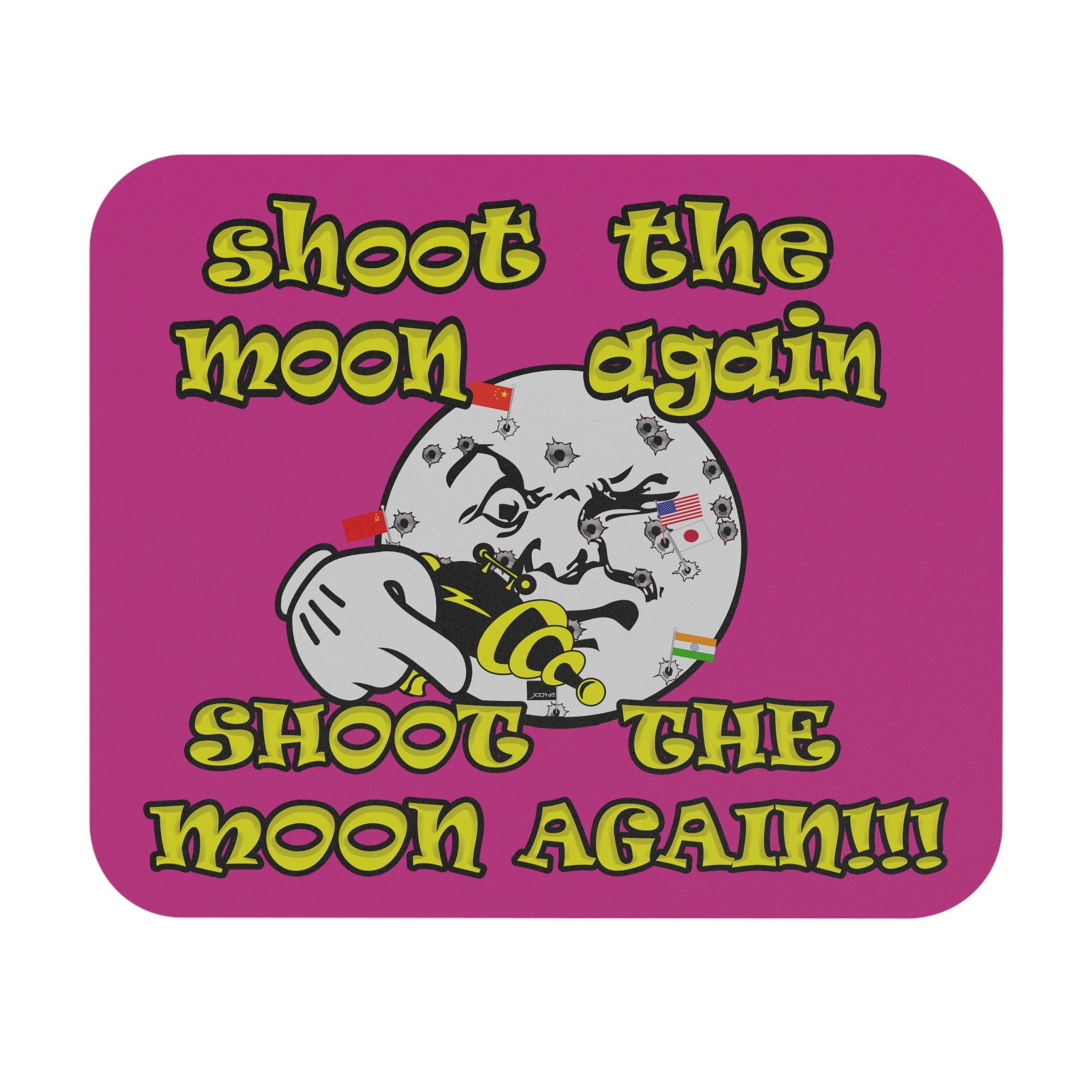 shoot the moon again - Mouse Pad (Rectangle) (pink)