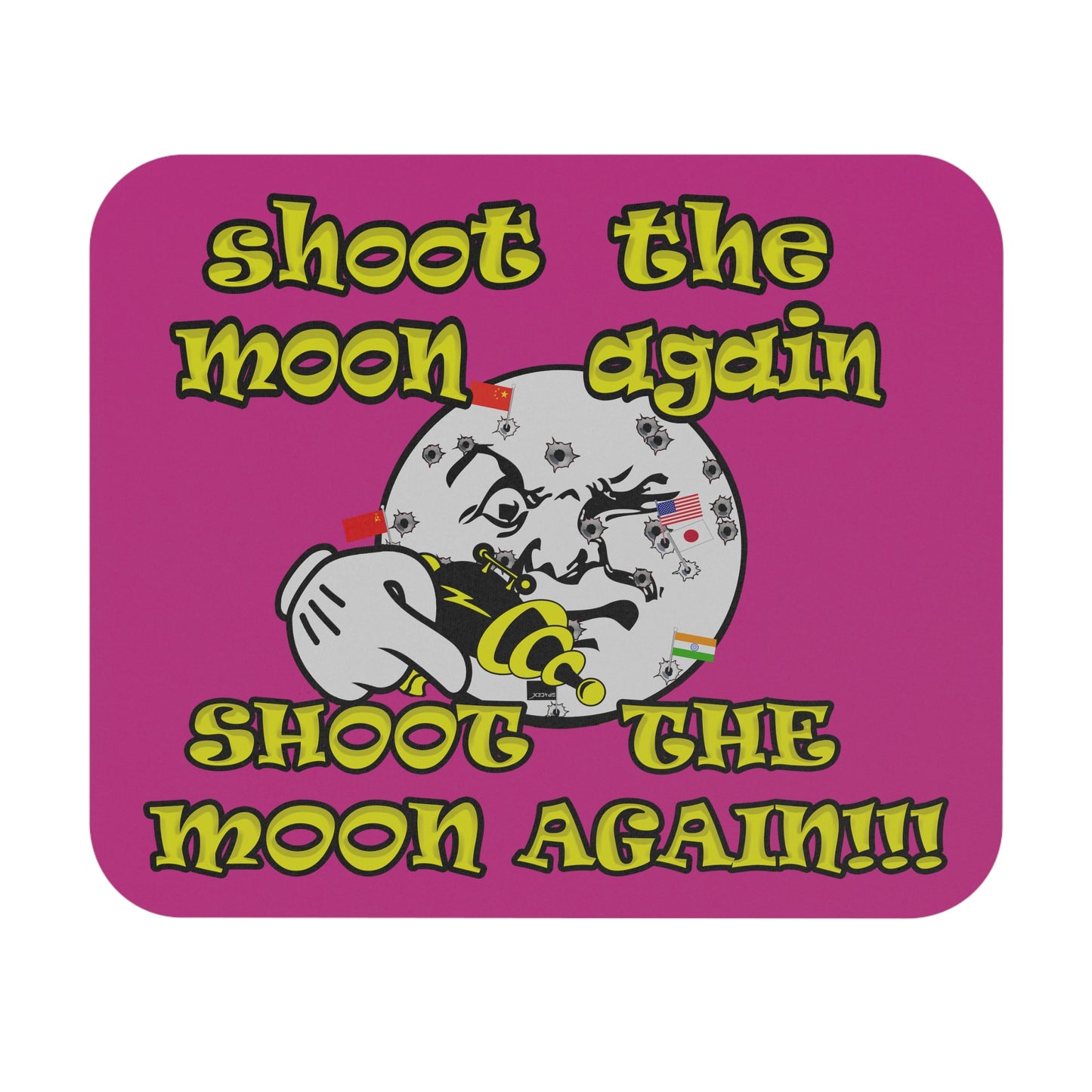 shoot the moon again - Mouse Pad (Rectangle) (pink)