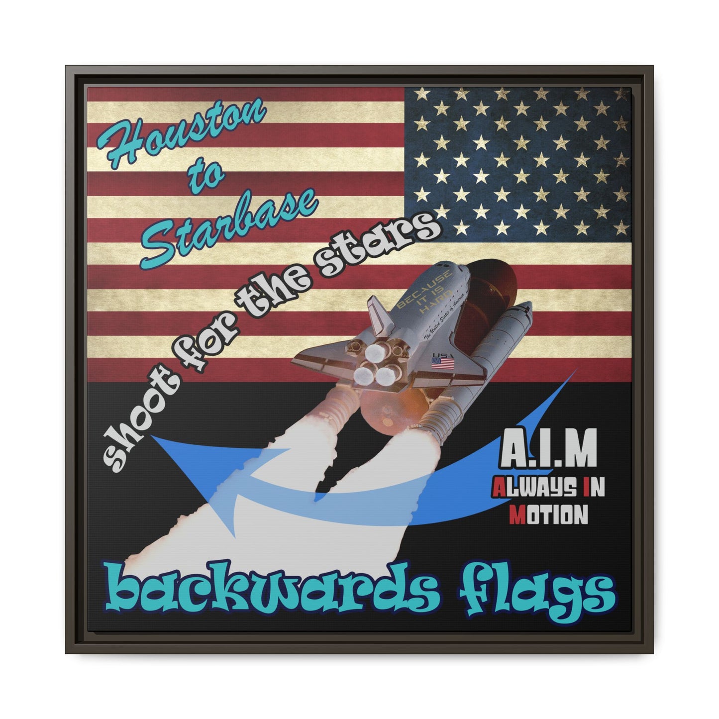 shoot for the stars - framed canvas art (black)
