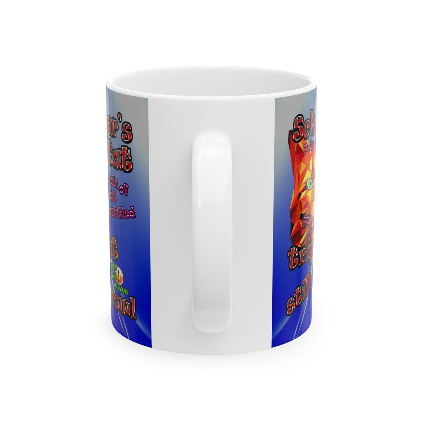 schrodinger's cat - White Mug (blue-white wave)