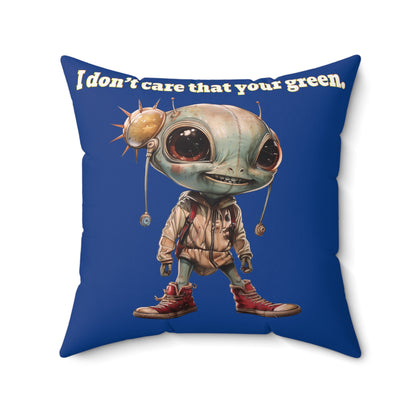I don't care that your grey - Faux Suede Square Pillow - (dark blue)