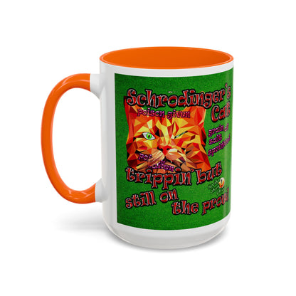 schrodinger's cat - Accent Mug (green turf)