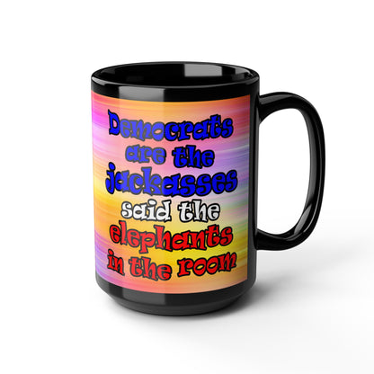 donkeys and elephants - Black Mug (color blur)