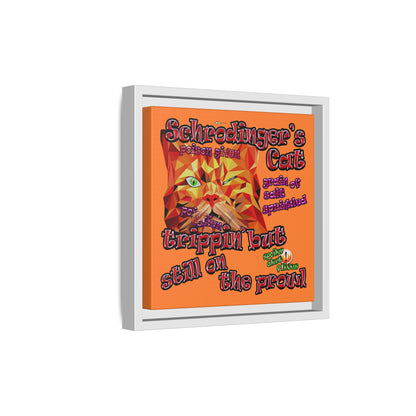 schrodinger's cat - framed canvas art (crusta)
