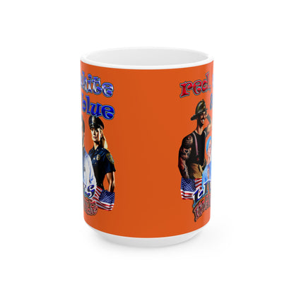 rw&b lives matter - White Mug (orange)