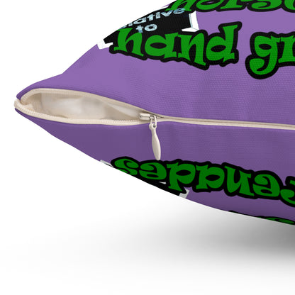my luck - Spun Polyester Square Pillow - (light purple)