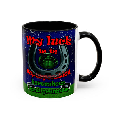my luck - Accent Mug ('snoops' background)