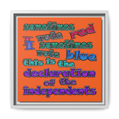 declaration of the independents - framed canvas art (orange)