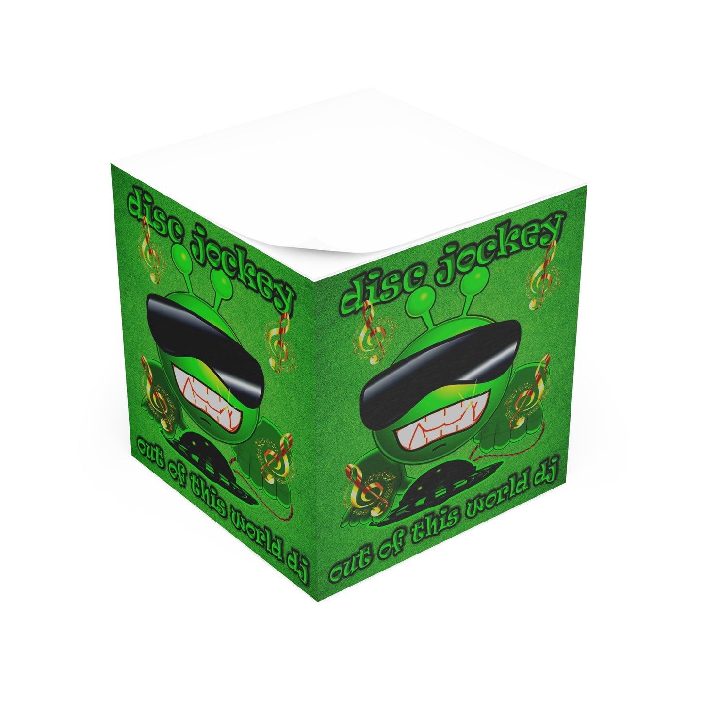 disc jockey - note cube (green turf)