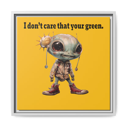 I don't care that your green - framed canvas art (yellow)