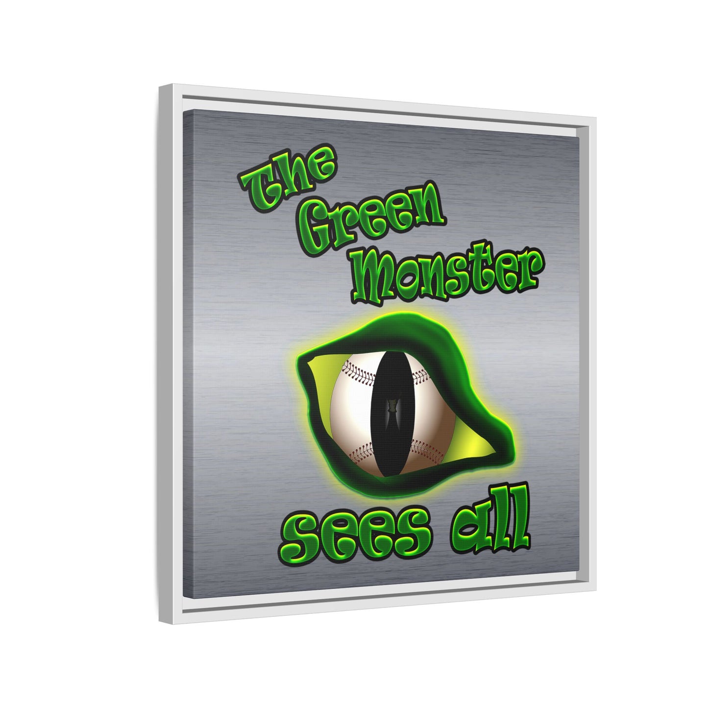green monster - framed canvas art (brushed nickel)