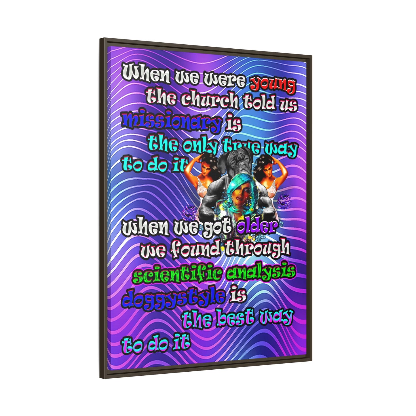 doggystyle - framed canvas art (purple wave)