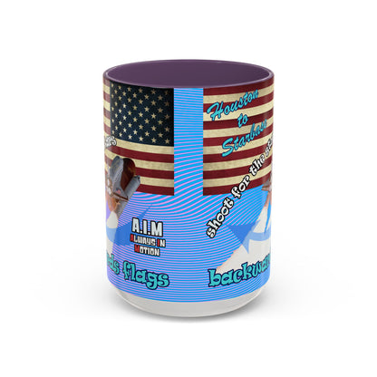 shoot for the stars - Accent Mug (light blue-purple wave)