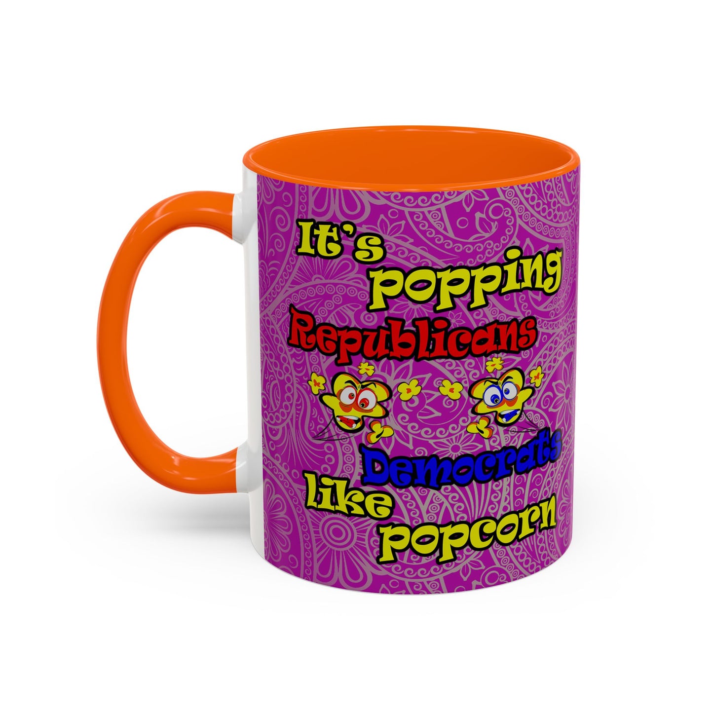 popping like popcorn - Accent Mug (pink swirl)