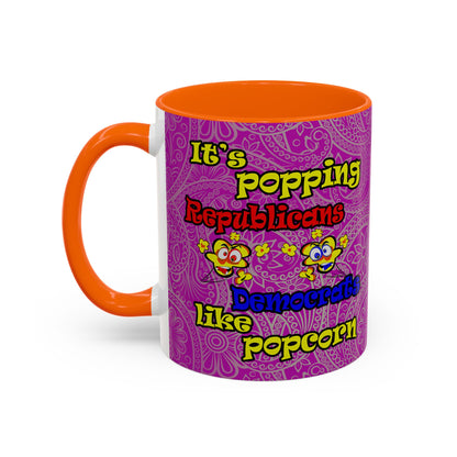 popping like popcorn - Accent Mug (pink swirl)