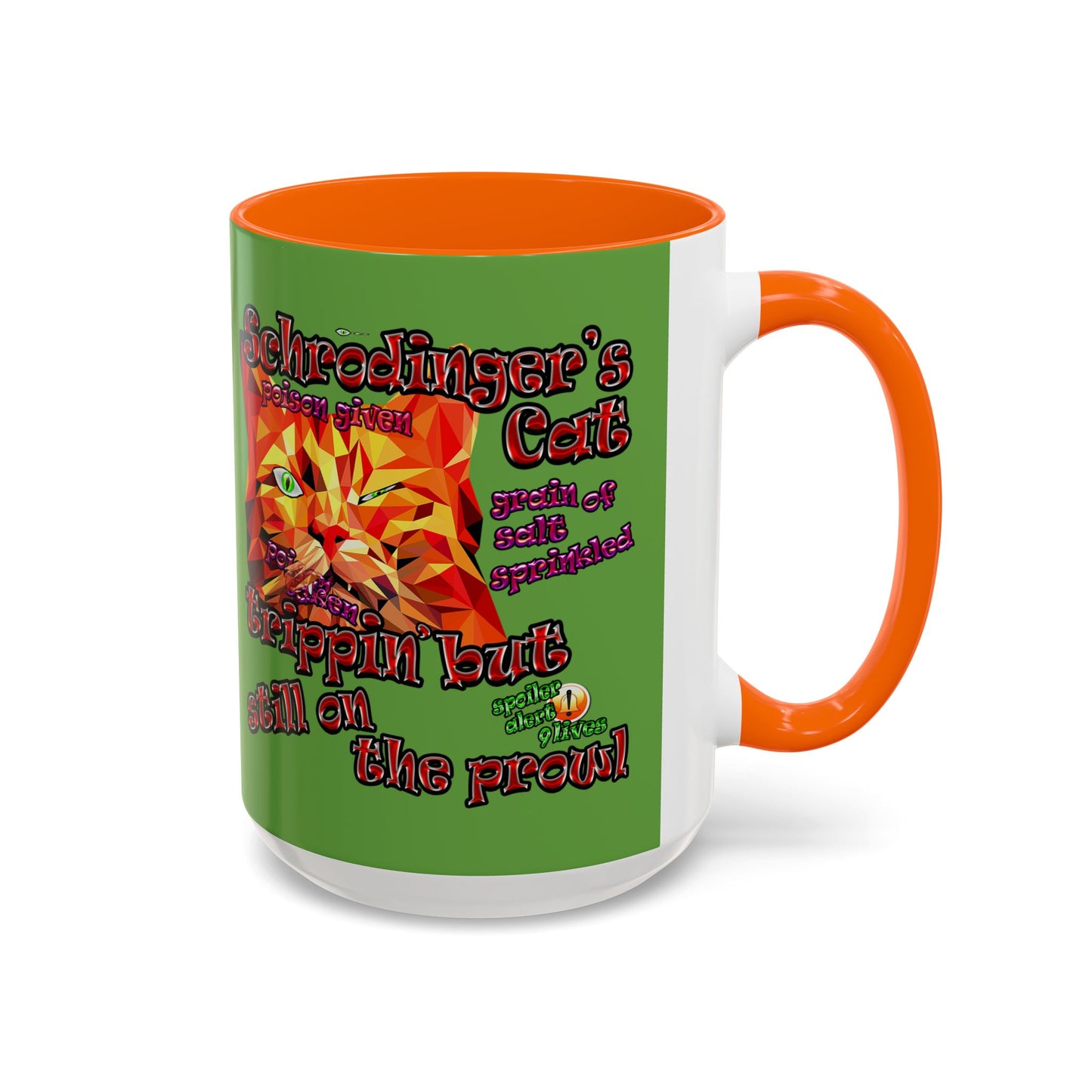 schrodinger's cat - Accent Mug (green)