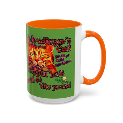 schrodinger's cat - Accent Mug (green)