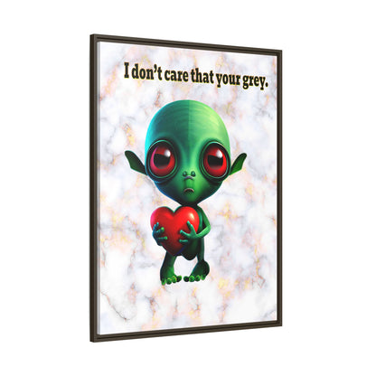 I don't care that your grey - framed canvas art (white marble)