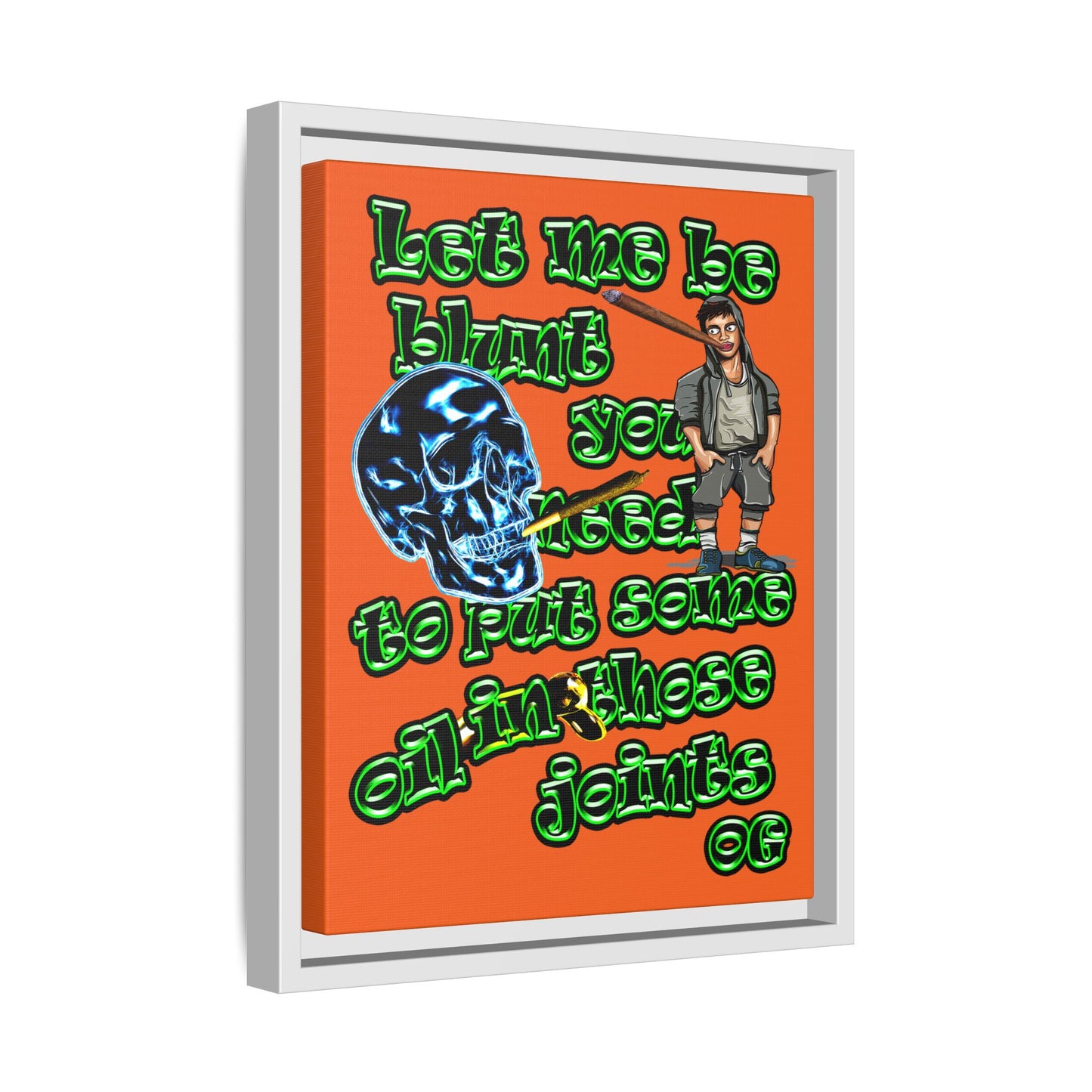 og - framed canvas art (orange)