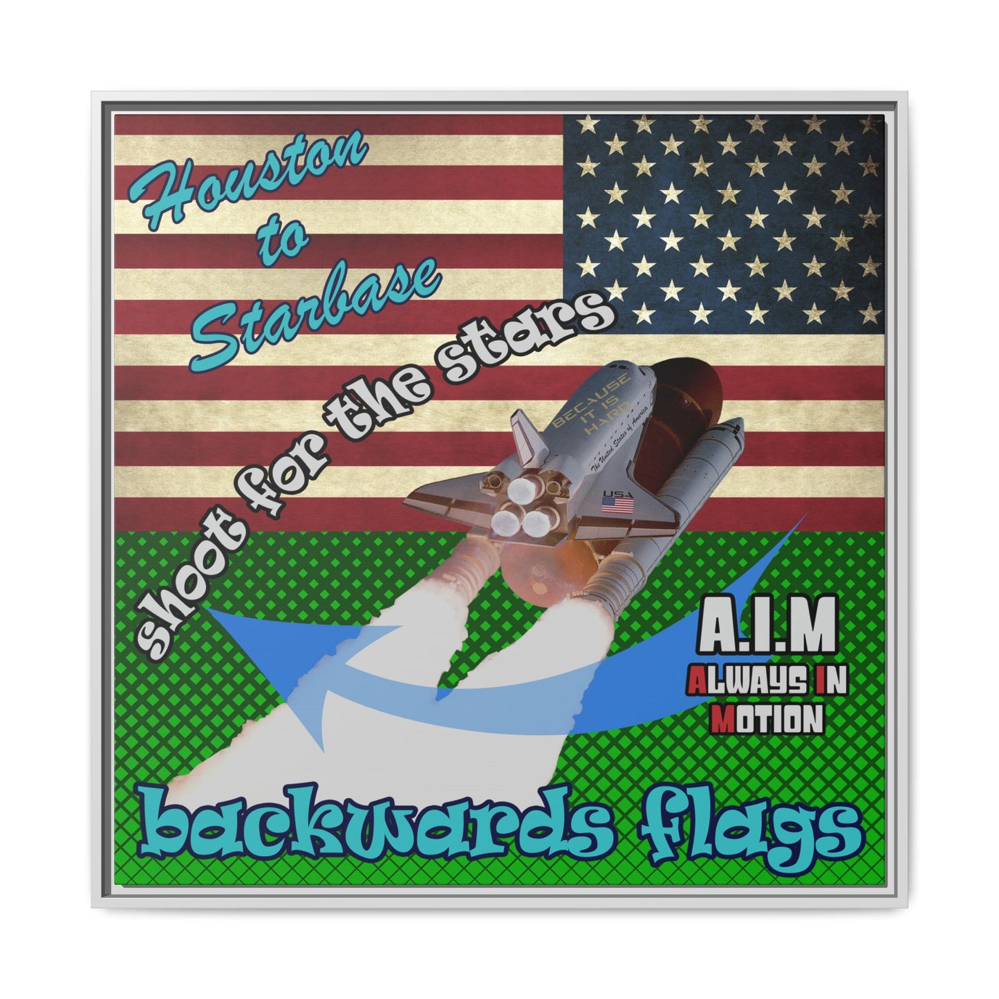shoot for the stars - framed canvas art (logo green)