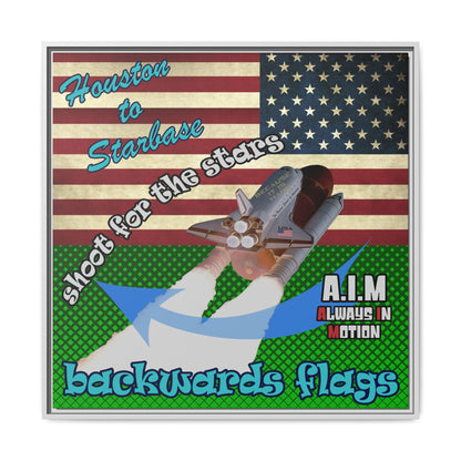 shoot for the stars - framed canvas art (logo green)