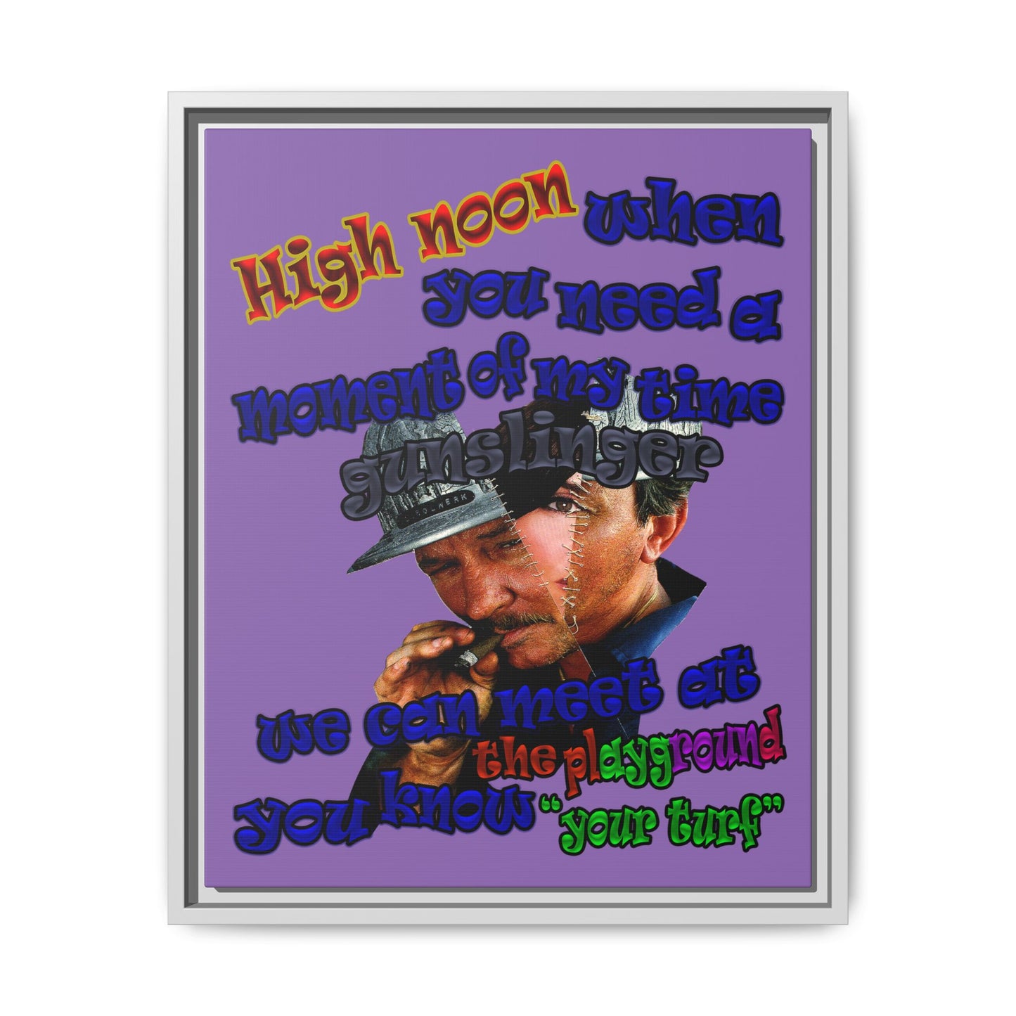 high noon - framed canvas art (light purple)