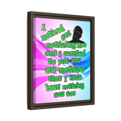 noticed you noticing - framed canvas art (light blue-pink wave)