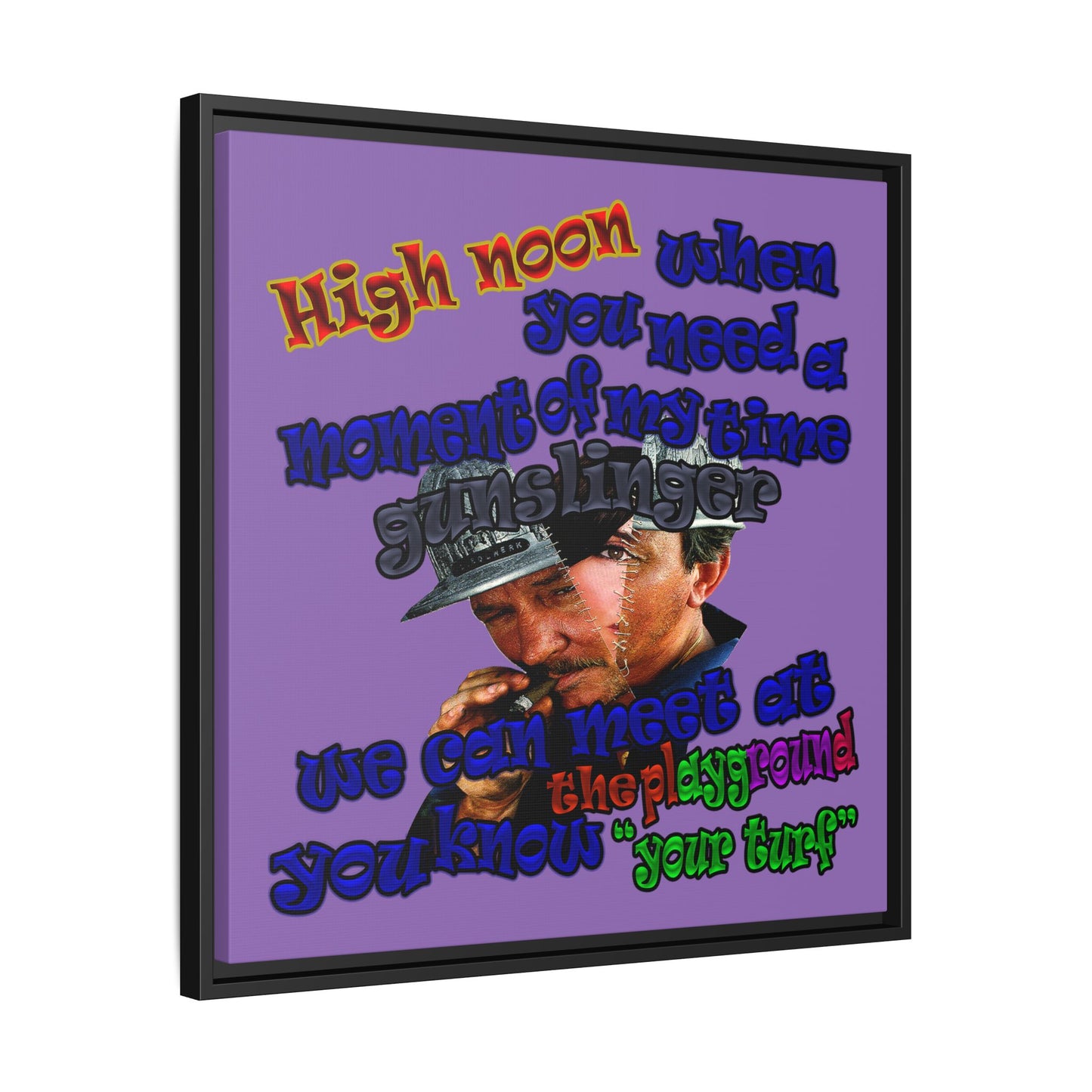 high noon - framed canvas art (light purple)